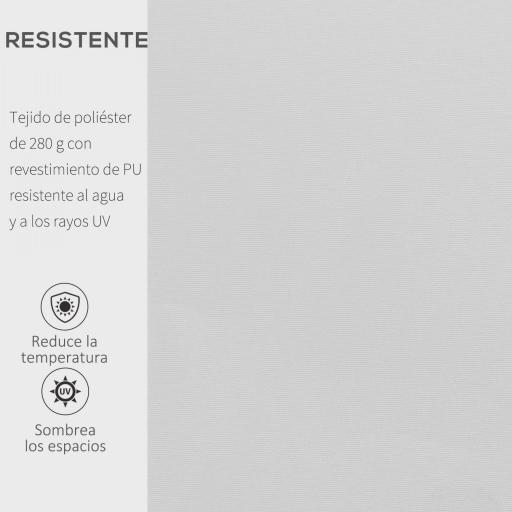 Toldo Manual Retráctil 350x250 cm Toldo para Balcón con Manivela de Metal Impermeable y Anti-UV Toldo Enrollable de Exterior para Jardín Terraza Ventanas Blanco [2]