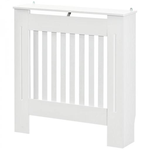 Cubre Radiador de MDF Diseño Moderno Estante para Radiador Vertical para Sala de Estar Dormitorio 78x19x81 cm Blanco [9]