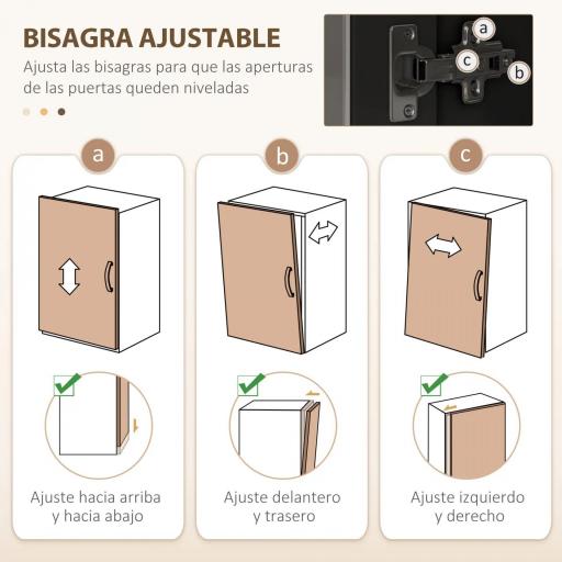 Alacena de Cocina con 3 Puertas de Vidrio Compartimento Abierto 2 Cajones y Estantes Ajustables 100x40x180 cm Negro [5]