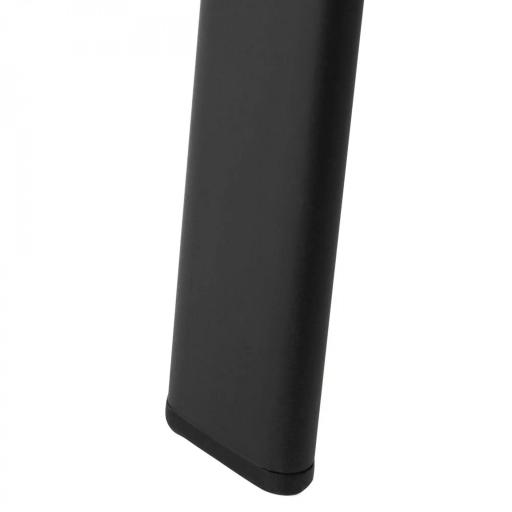 Mesa de Cristal de Jardín con Agujero para Sombrilla Mesa para Comer Redonda con Marco de Acero para Exterior Terraza Balcón Ø106,5x71 cm Negro [3]