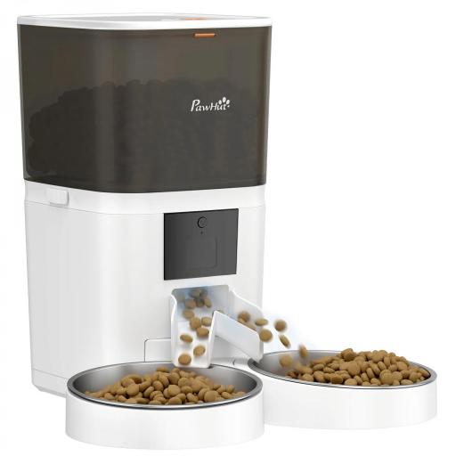 Comedero Automático 6L WiFi 2.4G con Control App 2 Cuencos Programable 1-10 Comidas Grabadora Voz 10s Fácil de Limpiar [9]