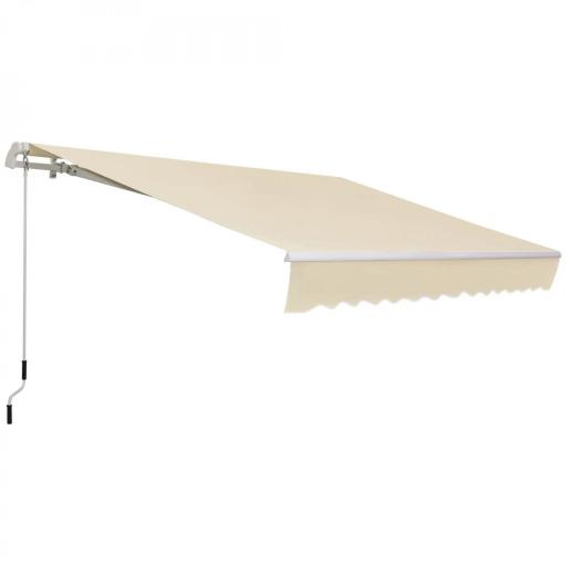Toldo para Balcón 350x250 cm con Manivela de Metal Impermeable y Anti-UV para Jardín Terraza Ventanas Crema [9]