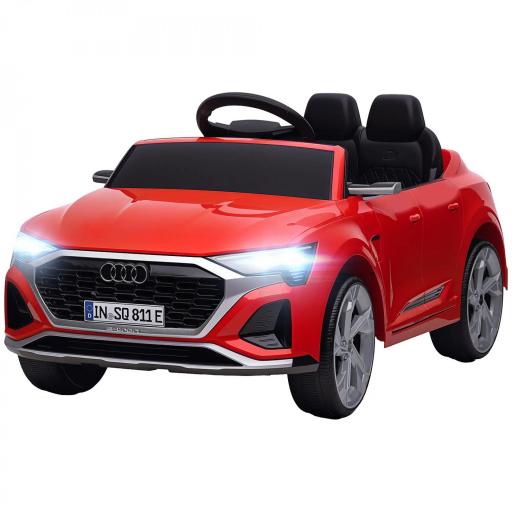 Coche Eléctrico para Niños Audi Q8 etron sportback con Batería 12V Mando a Distancia Faros Bocina y Música Rojo [10]