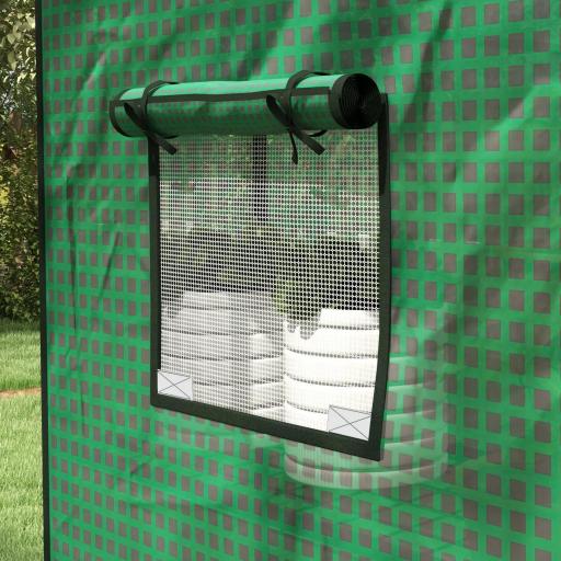 Cubierta de Repuesto de Invernadero 140x73x190 cm con Ventana Puerta con Cremallera Anti-UV Protección de Plantas Verde [6]