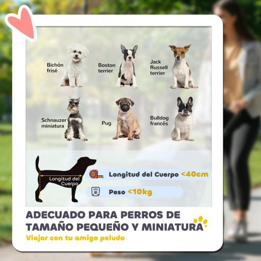 Cochecito para Mascotas Ligero y Plegable para Perros Pequeños con Ventilación Óptima 80x48,5x106 cm Caqui y Plata [5]