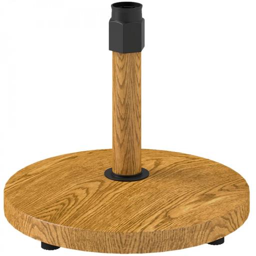 Base para Sombrilla de Exterior con Almohadillas Ajustables Relleno de Cemento y Diseño Decorativo Ø48x44 cm Madera [8]