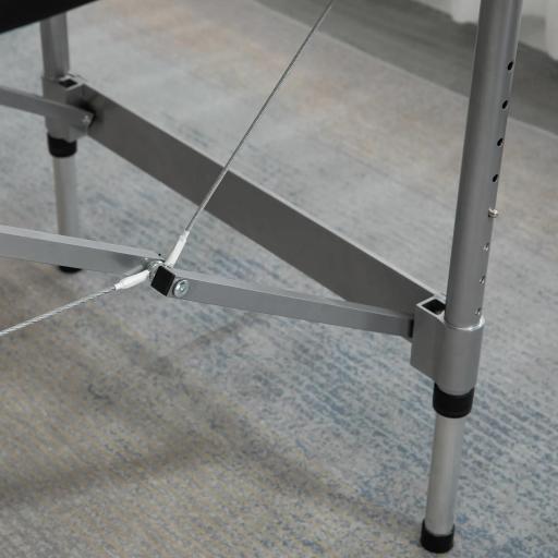 Camilla de Masaje Plegable con Altura Ajustable en 7 Posiciones Reposacabezas y Apoyabrazos 186x71x62-83 cm Negro [6]