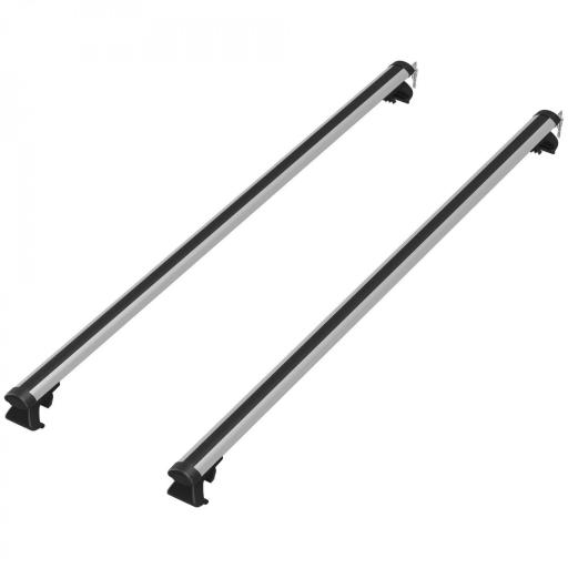 Barras de Techo Universales para Vehículos de Aluminio Bacas Portaequipajes Coche Automóvil Baca para Coche Universales con Cerradura Carga 75 kg 123,5 cm Plata [10]