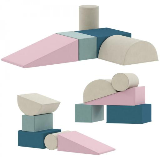 Juego de 5 Bloques de Espuma para Niños Bloques de Psicomotricidad Infantil con Base Antideslizante Funda Extraíble [10]
