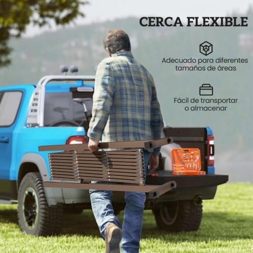 Valla de Jardín Exterior de Aleación de Aluminio Puerta de Jardín Exterior Extensible 250x31x103,5 cm Café Oscuro [3]