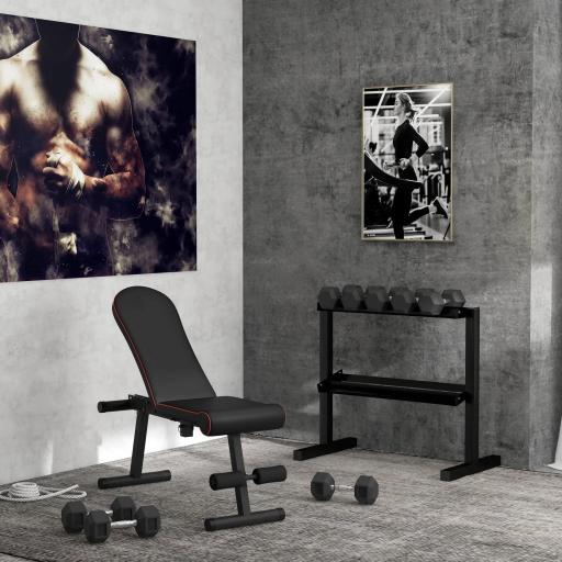 Juego de Mancuernas 2x8 kg con Barra de Conexión de Metal Cabeza Hexagonal para Entrenamiento en Casa Negro y Plata [0]