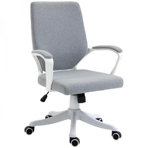 Silla de Oficina Giratoria Silla de Escritorio Basculante con Reposabrazos y Altura Ajustable para Dormitorio Salón Carga 120 kg 62x69x92-100 cm Verde Gris [8]