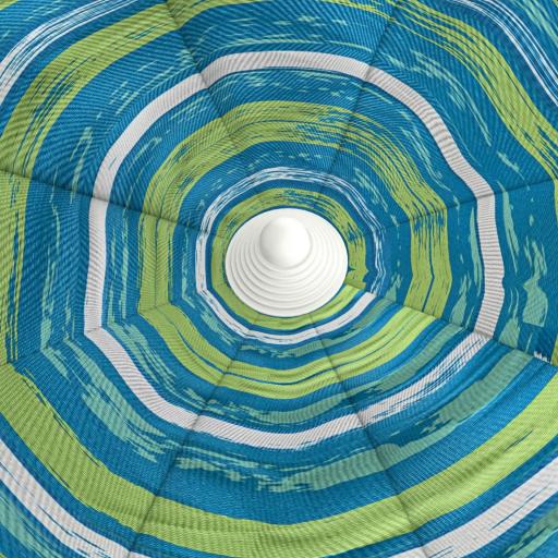 Sombrilla de Playa Ø190x215 cm con Reclinación 45° Altura Ajustable y Mesa con Portavasos Anti-UV Impermeable Multicolor [7]