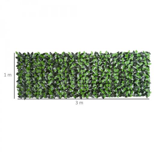 Seto Artificial en Rollo 3x1 m Pantalla de Cerca de Privacidad para Balcón Valla Jardín Exterior Planta Decorativa de Pared PE Fácil Montaje Verde [1]