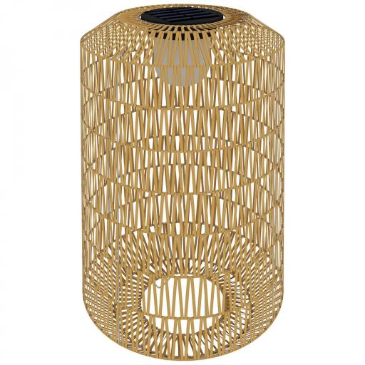 Lámpara de Jardín de Ratán Sintético con Luces LED Encendido y Apagado Automático Diseño Bohemio Ø30x55 cm Natural [8]