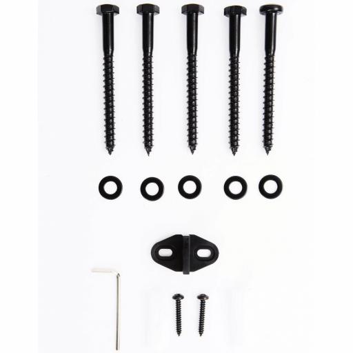200 cm Herraje para Puerta Corredera de Madera Kit de Accesorios Guía de Riel con Tornillos Carga Máx. 90 kg Acero al Carbono Marrón [3]