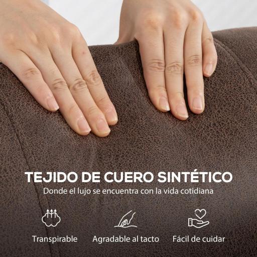 Sillón Relax Reclinable Manual hasta 155º Apertura Push con Reposapiés Respaldo Alto Acolchado Grueso Marrón [6]