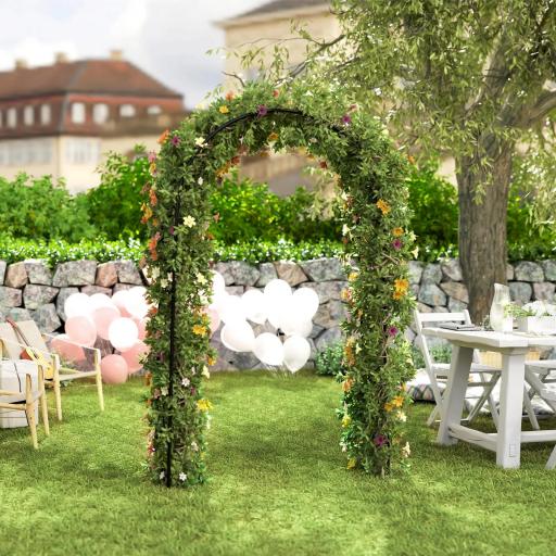 Arco de Jardín de Acero para Rosas y Plantas Trepadoras Arco de Boda para Plantas y Decoraciones 125x37x230 cm Negro [3]