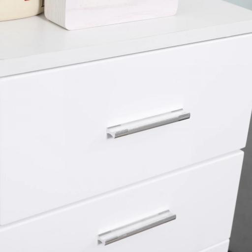 Armario Auxiliar de Baño Mueble de Baño de Suelo con Puerta Cajón y Estante Ajustable para Salón 35x30x77,5 cm Blanco [4]