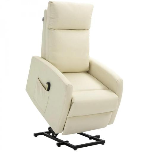 Sillón Levanta Personas Sillón Relax Eléctrico Sillón Elevador Reclinable 145° con Control Remoto 67x95x105 cm Crema [9]