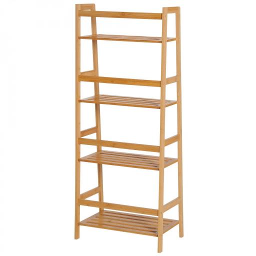 Estantería de Bambú 4 Niveles Estantería Escalera de Baño Librería Organizador Zapatero 48x31,5x120 cm [7]