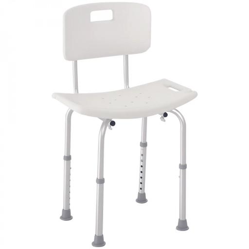 Silla para Ducha con Respaldo Altura Regulable y Antideslizante Carga 136 kg para Ancianos y Discapacitados [10]