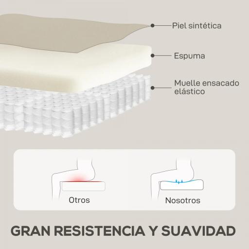 Sillón Relax Reclinable Giratorio Función Balancín Tapizado en PU Reposapiés Asiento Amplio Acolchado Grueso Crema [6]