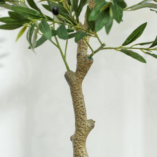 Planta Artificial Decorativa de 120 cm Árbol de Olivo con 450 Hojas y 20 Aceitunas en Maceta para Interior Verde [7]