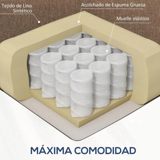 Sillón Reclinable Manual Sofá Individual con Reclinación hasta 155º Carga 150 kg Marrón [7]