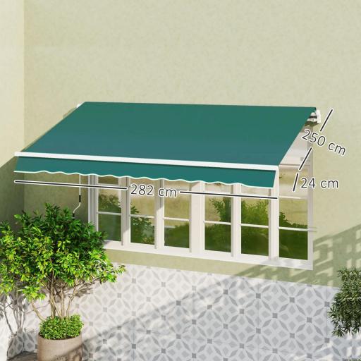 Techo de Repuesto para Toldo 282x250 cm con Protección UV 50+ Impermeable para Patio Terraza Jardín Verde [2]