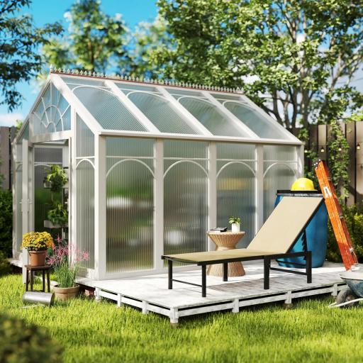 Tumbona Reclinable de Jardín Exterior con Respaldo Ajustable en 4 Posiciones y Marco de Acero 166x60x84 cm Caqui [3]