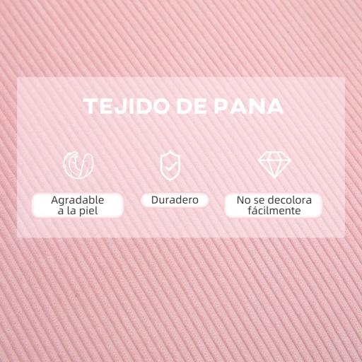 Sillón de Relax con Reposapiés Sillón Reclinable con Respaldo Ajustable Tapizado en Pana 68x91,5x88 cm Rosa [4]