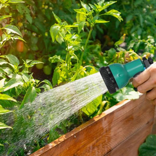 Manguera Retráctil de Pared con Carrete de 25+2 m con Bloqueo Retorno Automático y Boquilla de 7 Funciones y Giro 180° [9]