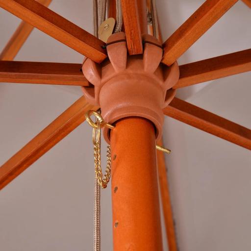 Sombrilla de Jardín 3x3x3 m con Doble Techo Sistema de Polea Impermeable para Terraza Balcón Exterior Gris [6]