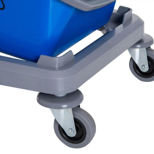 Carro de Limpieza Profesional Carro de Fregado de Metal con 2 Cubos de 25 Litros Extraíbles Escurridor Prensa Manual y 4 Ruedas 73x45x92 cm Rojo y Azul [7]