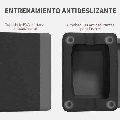 Step de Aeróbic Step para Fitness Antideslizante Altura Regulable 3 Niveles 77x36x20,5cm Gris y Negro [4]