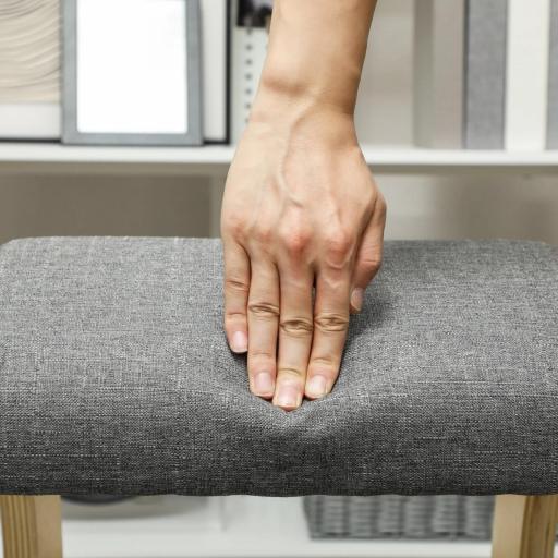 Silla Ergonómica de Rodillas Silla de Rodillas de Madera Taburete Ergonómico Cojín Acolchado 55x85x55 cm Gris [3]