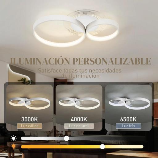 Lámpara de Techo LED 40W 3000 K/4000 K/6500 K para Dormitorio Salón Cocina Comedor Blanco [2]