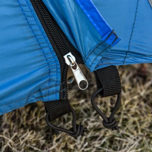 Tienda de Campaña para 3-4 Personas con Ventanas 2 Bolsillos y Bolsa de Transporte 250x300x130 cm Gris y Azul [7]