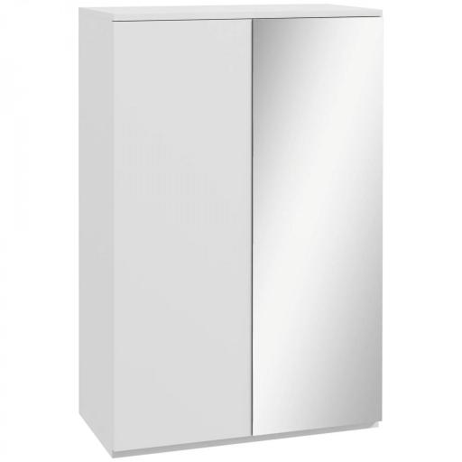 Mueble Zapatero con Espejo para 18 Pares de Zapatos con 5 Estantes Ajustables para Recibidor 60x32x95 cm Blanco [10]