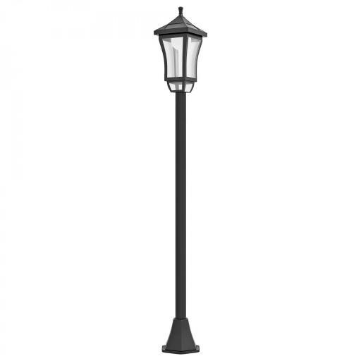 Farol Solar de Jardín con 6h de Autonomía y Anclaje de Suelo Farol de Exterior en ABS y Policarbonato Ø15x127 cm Negro [8]