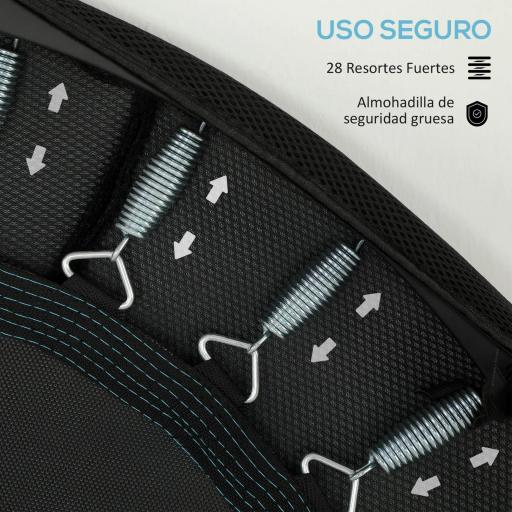 Trampolín de Fitness Ø102 cm Cama Elástica Plegable con Marco de Acero Antideslizantes Carga 100 kg Azul [5]