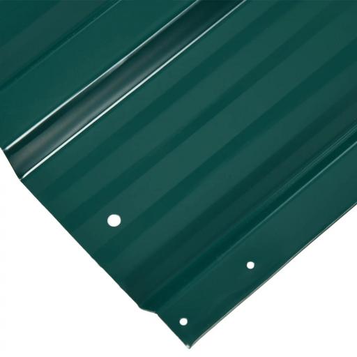 Juego de 12 Paneles para Tejado de Acero Galvanizado 7m² para Caseta de Herramientas Cobertizo 129x45cm Verde [3]
