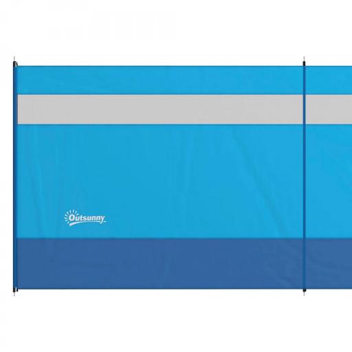 Cortavientos para Camping de 725 cm con Panel Transparente Postes de Acero, Estacas y Bolsa de Transporte para Exterior [7]