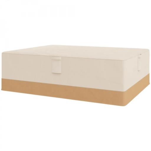Funda Protectora para Muebles de Jardín 275x208x78 Tela Oxford 600D Impermeable Cubierta para Sofás Mesas Exterior con 4 Ventilaciones 5 Asas y Cordón de Tracción Beige [8]