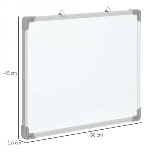 Pizarra Blanca Magnética Pizarra de Borrado en Seco con Borrador 4 Rotuladores y 10 Imanes 60x45 cm Blanco [1]