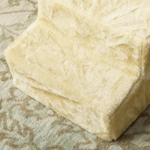 Escalera para Perros de 3 Peldaños con Funda Extraíble y Lavable Rampa para Perros para Cama Sofá 46x35x35 cm Beige [7]