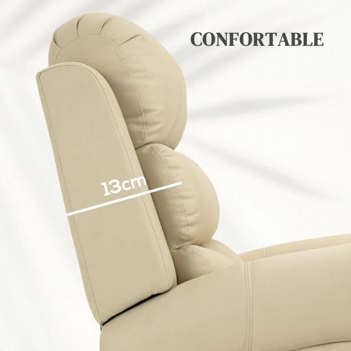  Sillón Relax Reclinable Eléctrico Levanta Personas con Masaje Vibratorio y Calor Control Remoto Crema [3]