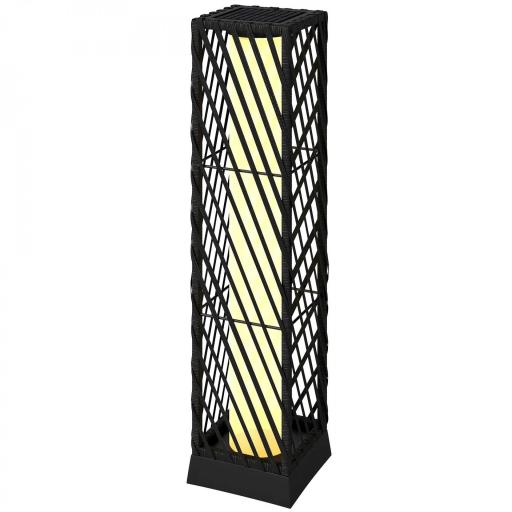 Linterna de Jardín de Ratán Farola Solar Exterior con Luces LED Encendido y Apagado Automático Impermeable IP44 Negro [8]