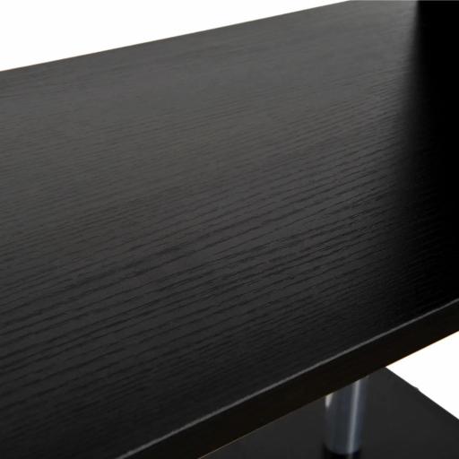 Librería en Forma S Estantería para Libros de 4 Niveles Mueble Estantería para Salón Oficina Estudio 80x30x145 cm Negro [5]